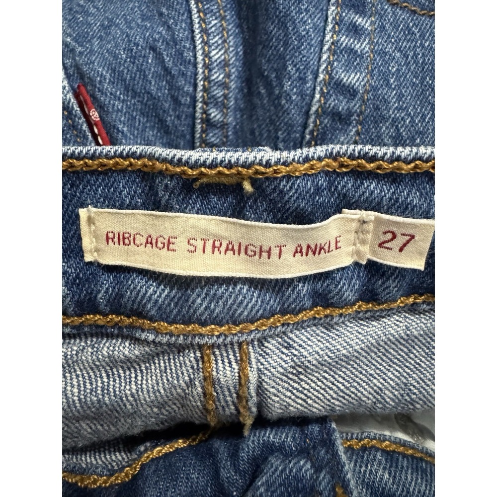 Levis Ribcage Straight Ankle Denim Jeans Sz 27 X 29 High Rise Button Fly - Picture 4 of 6